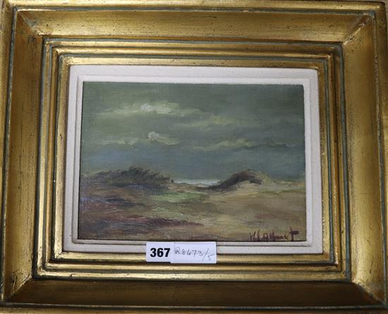 Continental School, oil on canvas, Sandunes, indistinctly signed 19 x 26cm